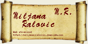 Miljana Ralović vizit kartica